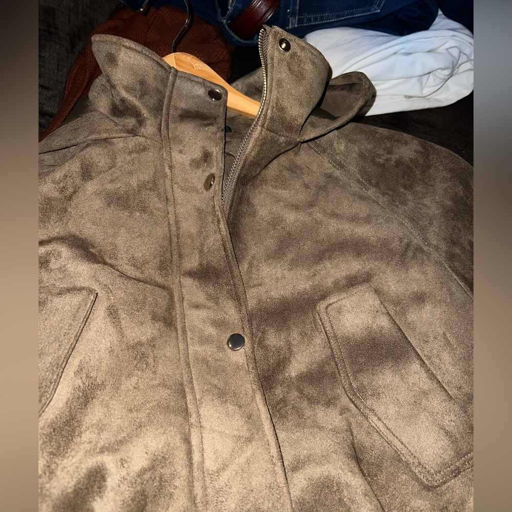 Zara Chocolate Brown Suede Women's Jacket - Picture 6 of 12
